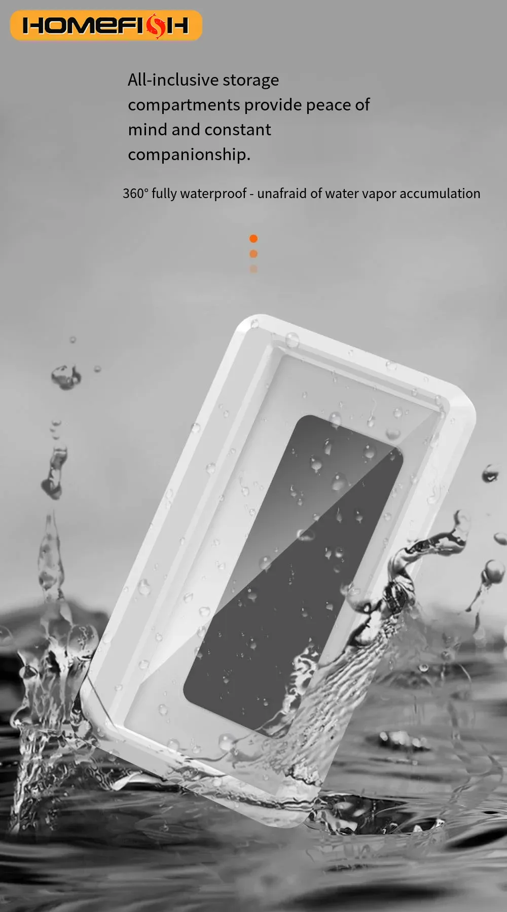 Étui universel étanche anti-buée pour téléphone portable en salle de bain