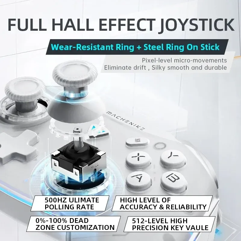 Manette de jeu sans fil Machenike G5 Pro Elite, joystick à effet Hall, gâchettes magnétiques, boutons mécha-tactiles, compatible Switch, PC, Android et iOS 3
