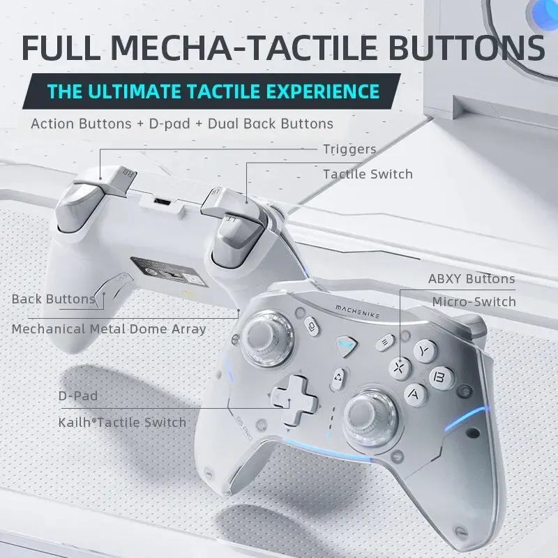 Manette de jeu sans fil Machenike G5 Pro Elite, joystick à effet Hall, gâchettes magnétiques, boutons mécha-tactiles, compatible Switch, PC, Android et iOS 5