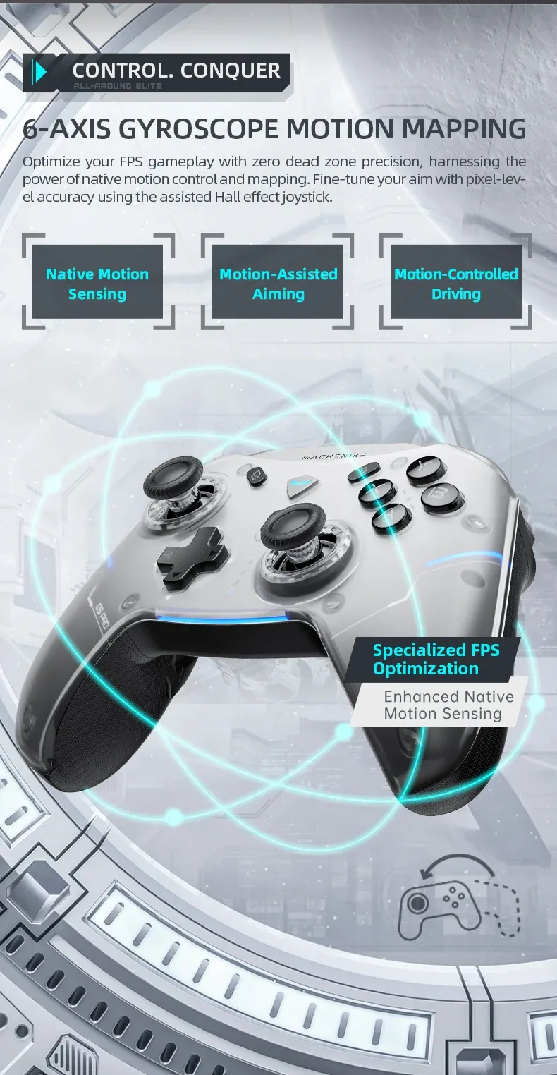 Contrôle par gyroscope de la manette Machenike G5 Pro