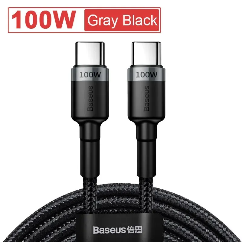 Câble USB Type-C vers USB-C Baseus pour iPhone 18, 17, charge rapide PD 100 W/5 A, compatible MacBook, Xiaomi, Samsung 8
