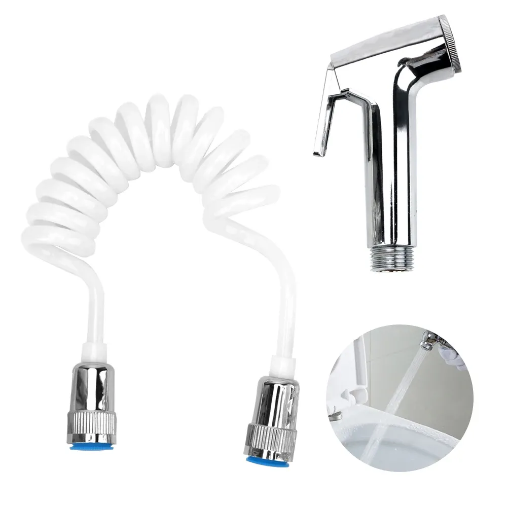 Pulvérisateur de bidet portable avec pommeau de douche, buse anti-odeurs et flexible - Image 1