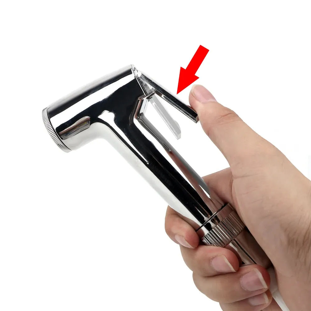 Pulvérisateur de bidet portable avec pommeau de douche, buse anti-odeurs et flexible 6