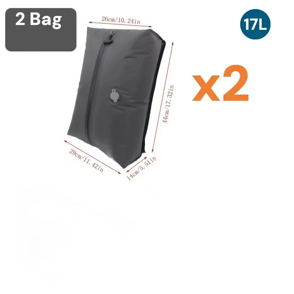 Sac de compression sous vide 17 L avec pompe à air, sac de rangement de voyage réutilisable, sac à dos de compression d'extérieur, sac à bagages 6