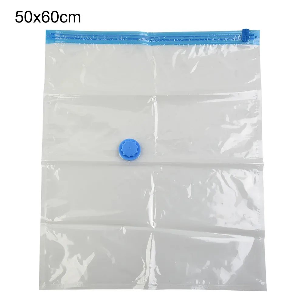 Sacs de rangement sous vide avec valve, transparents, pliables, compressibles, gain de place, pochettes de voyage, organisateurs pour serviettes et couvertures en tissu 7