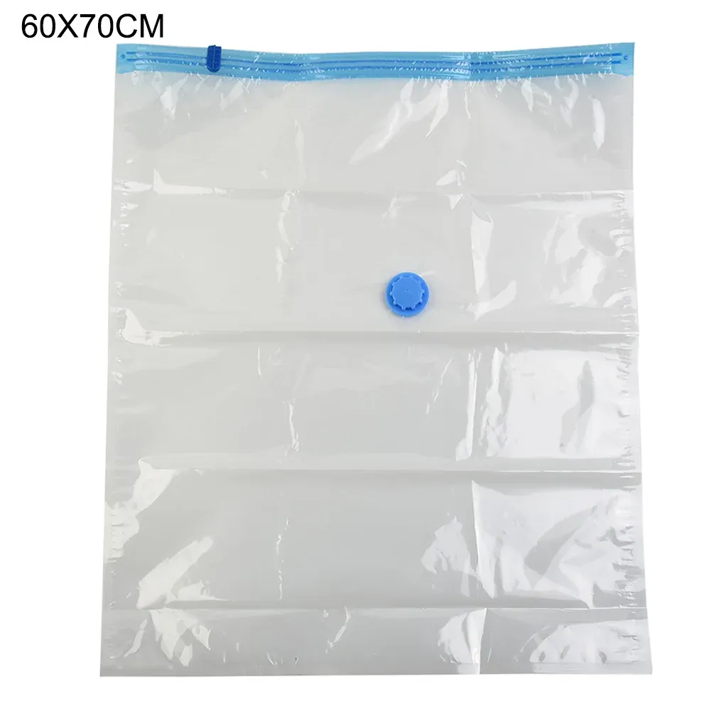 Sacs de rangement sous vide avec valve, transparents, pliables, compressibles, gain de place, pochettes de voyage, organisateurs pour serviettes et couvertures en tissu 8