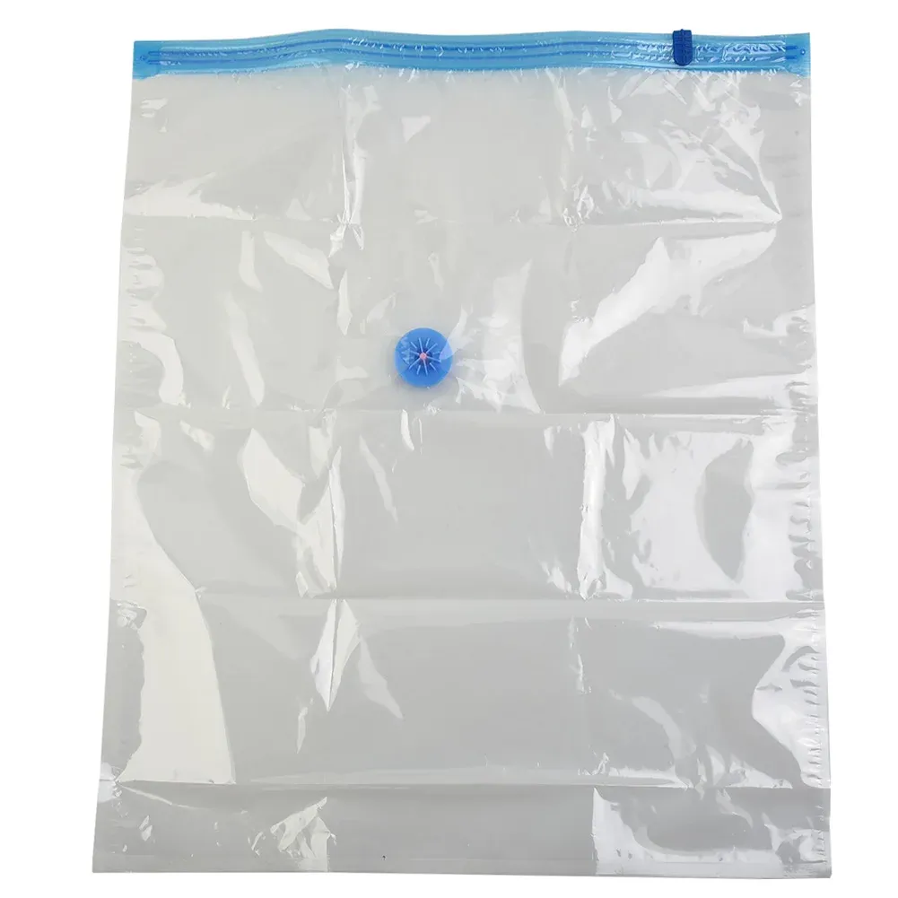Sacs de rangement sous vide avec valve, transparents, pliables, compressibles, gain de place, pochettes de voyage, organisateurs pour serviettes et couvertures en tissu 10