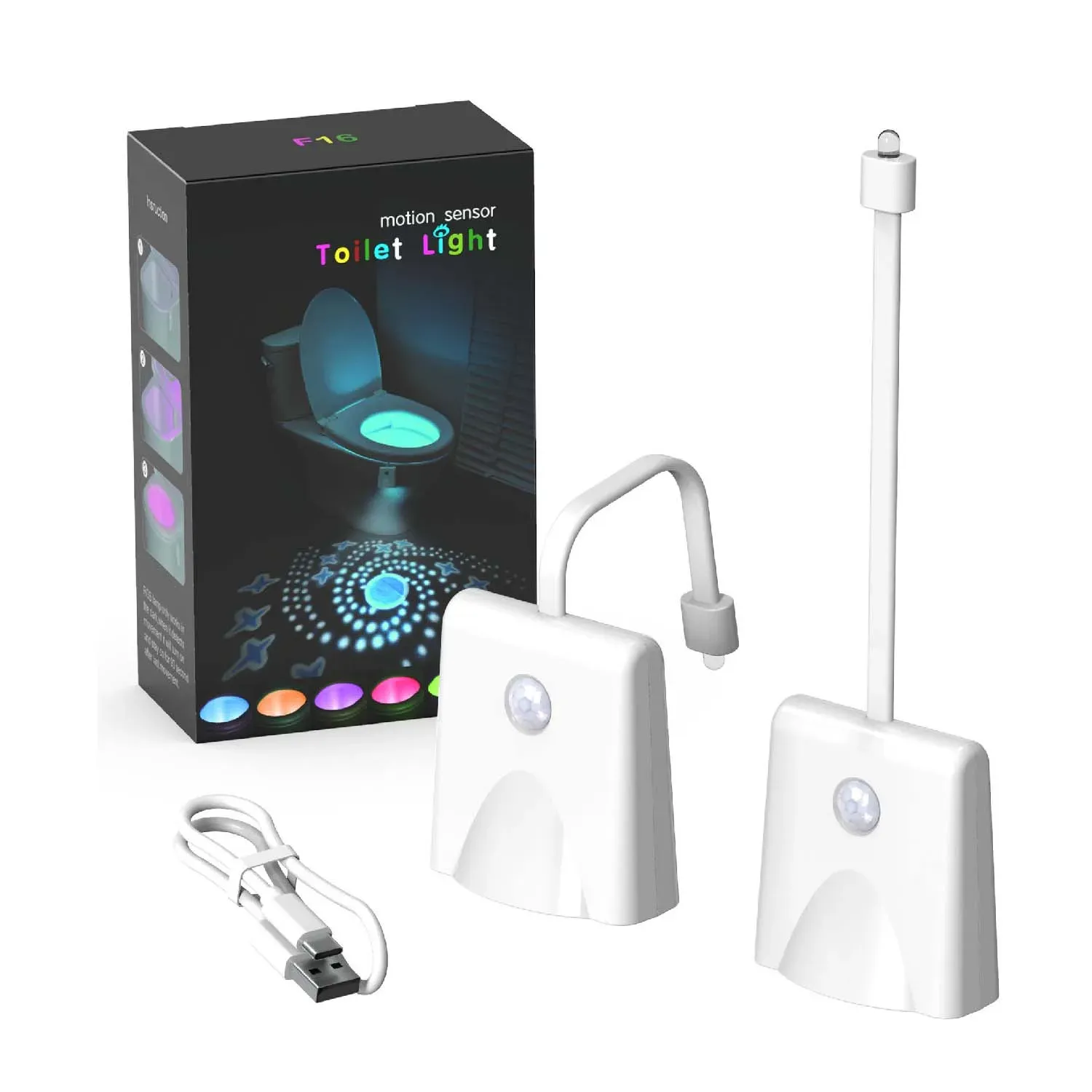 Veilleuse rechargeable à détecteur de mouvement avec câble USB-C, éclairage blanc chaud et blanc, fixation magnétique