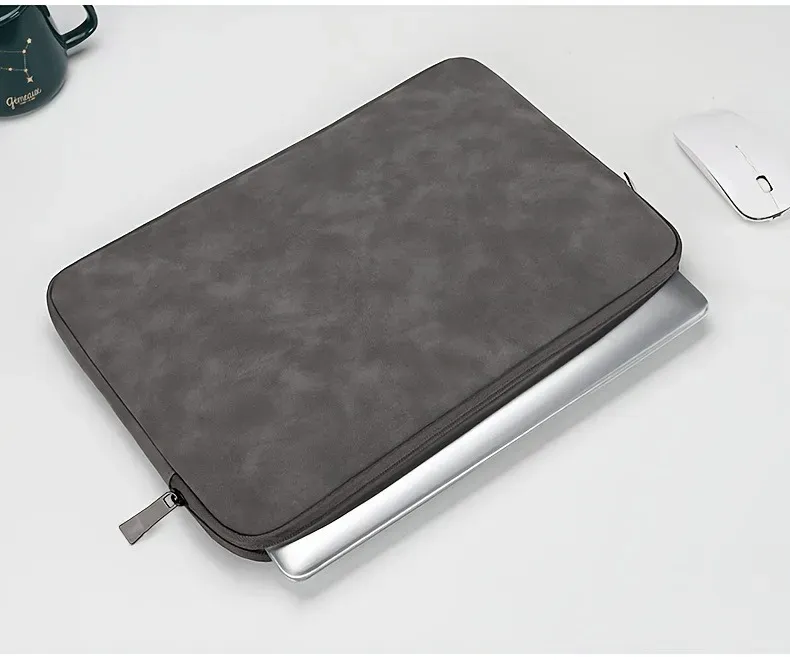 Housse de protection en cuir PU pour ordinateur portable 11, 13, 14 et 15 pouces, sacoche de rangement fine pour MacBook 9