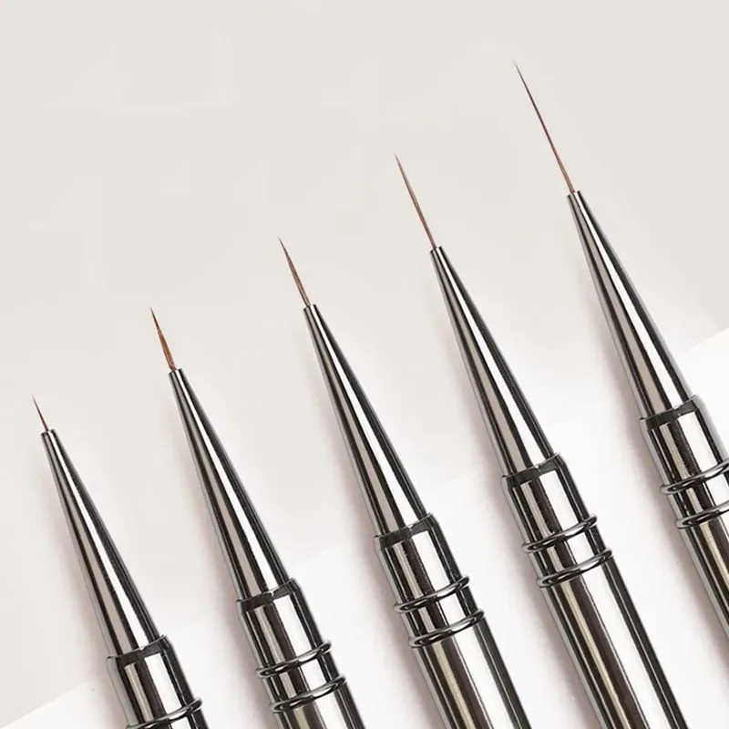 Pinceaux à rayures pour nail art, lignes fines et allongées, peinture 6/9/12/15/18 mm, outil de manucure professionnel, référence ZJS02 - Image 1