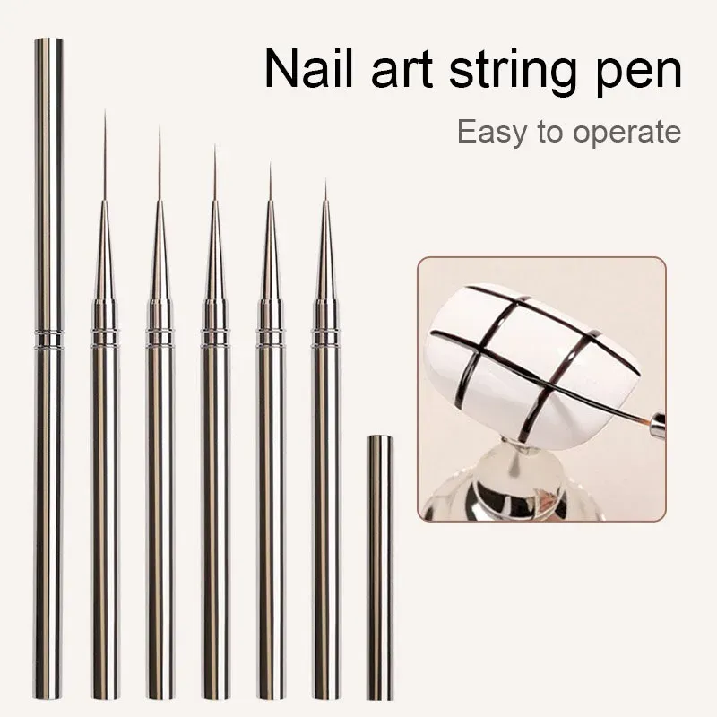 Pinceaux à rayures pour nail art, lignes fines et allongées, peinture 6/9/12/15/18 mm, outil de manucure professionnel, référence ZJS02 2