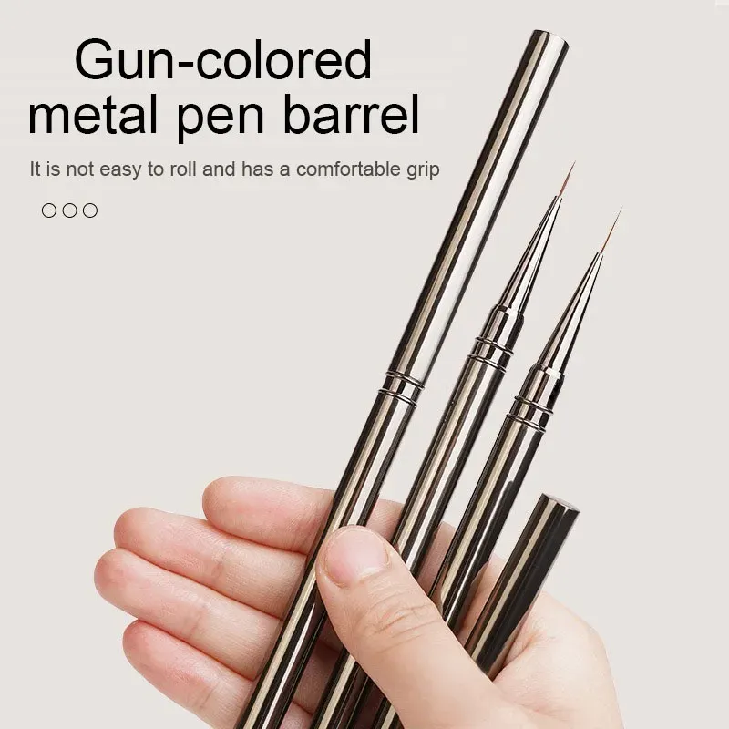 Pinceaux à rayures pour nail art, lignes fines et allongées, peinture 6/9/12/15/18 mm, outil de manucure professionnel, référence ZJS02 3