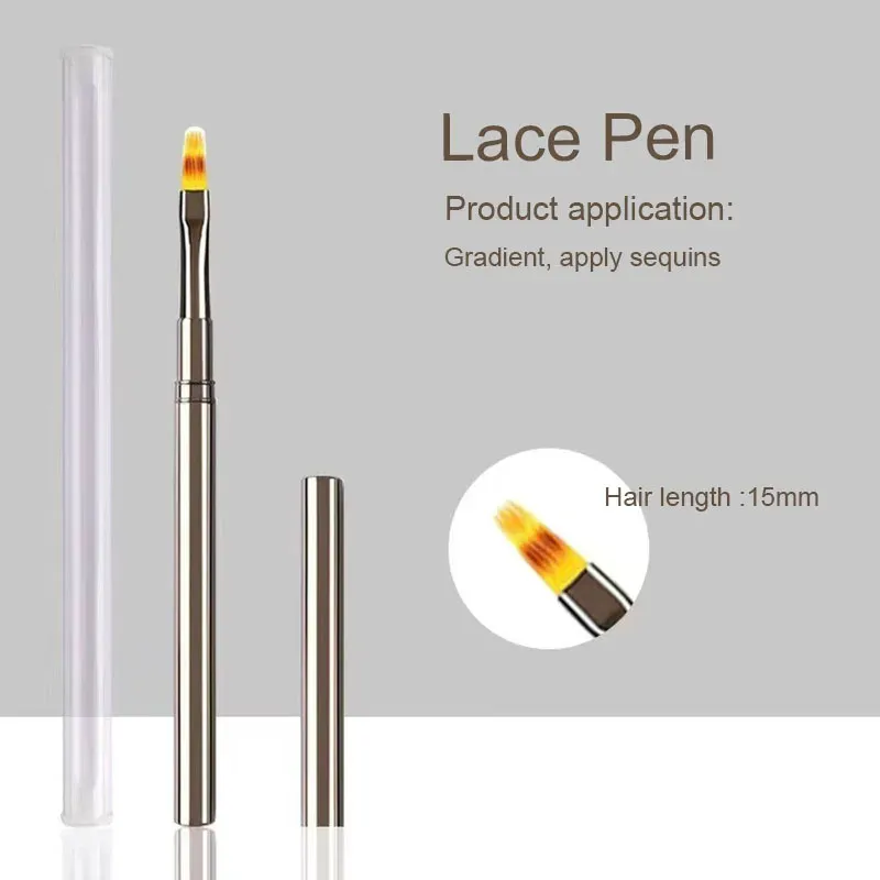 Pinceaux à rayures pour nail art, lignes fines et allongées, peinture 6/9/12/15/18 mm, outil de manucure professionnel, référence ZJS02 6