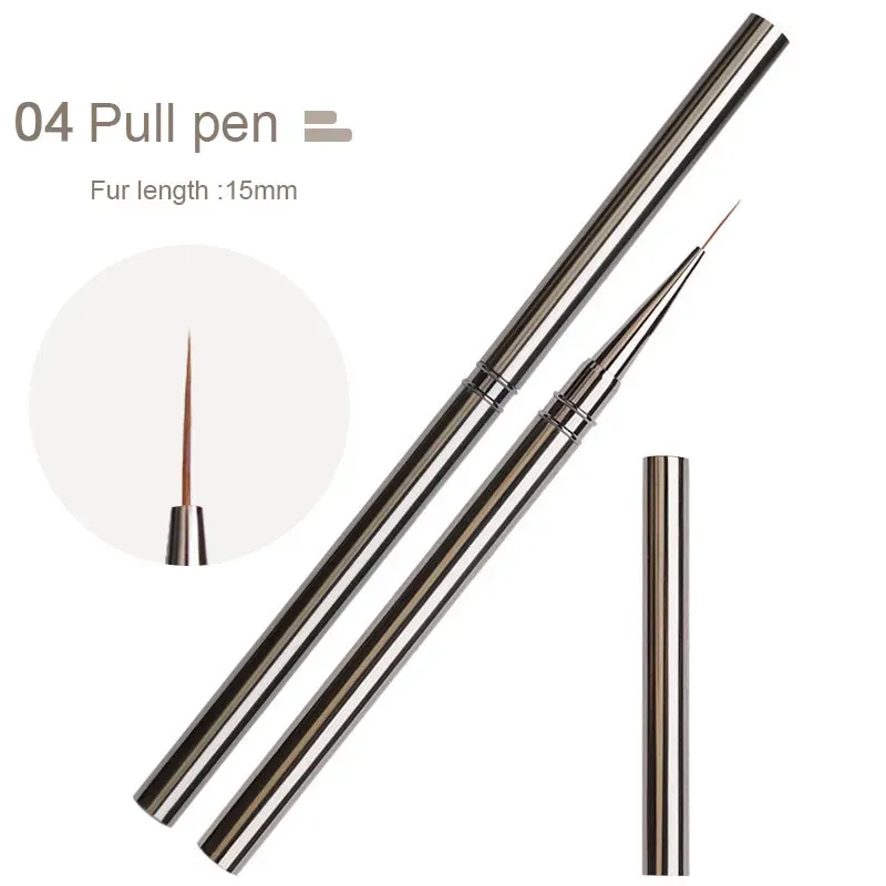 Pinceaux à rayures pour nail art, lignes fines et allongées, peinture 6/9/12/15/18 mm, outil de manucure professionnel, référence ZJS02 7