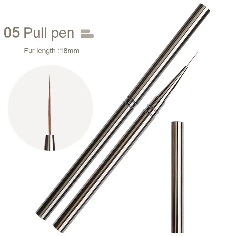 Pinceaux à rayures pour nail art, lignes fines et allongées, peinture 6/9/12/15/18 mm, outil de manucure professionnel, référence ZJS02 16