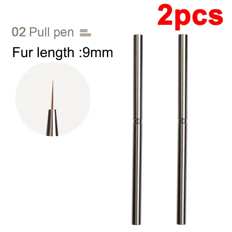 Pinceaux à rayures pour nail art, lignes fines et allongées, peinture 6/9/12/15/18 mm, outil de manucure professionnel, référence ZJS02 13