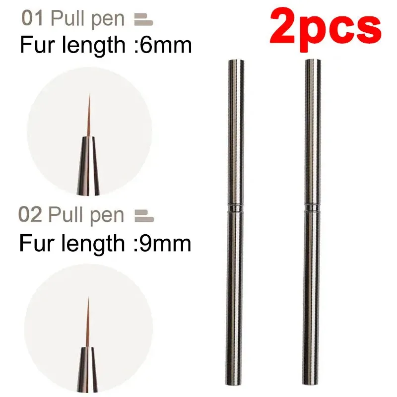 Pinceaux à rayures pour nail art, lignes fines et allongées, peinture 6/9/12/15/18 mm, outil de manucure professionnel, référence ZJS02 19