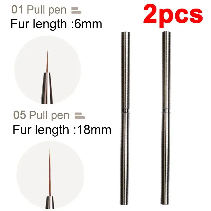 Pinceaux à rayures pour nail art, lignes fines et allongées, peinture 6/9/12/15/18 mm, outil de manucure professionnel, référence ZJS02 17