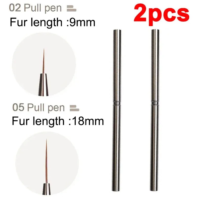 Pinceaux à rayures pour nail art, lignes fines et allongées, peinture 6/9/12/15/18 mm, outil de manucure professionnel, référence ZJS02 24