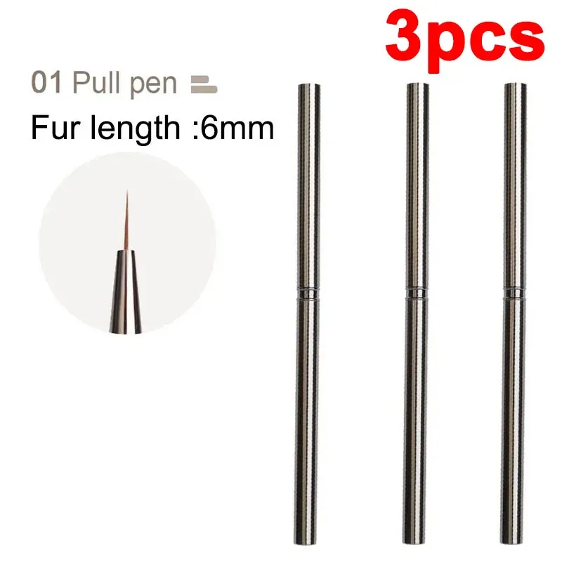 Pinceaux à rayures pour nail art, lignes fines et allongées, peinture 6/9/12/15/18 mm, outil de manucure professionnel, référence ZJS02 18