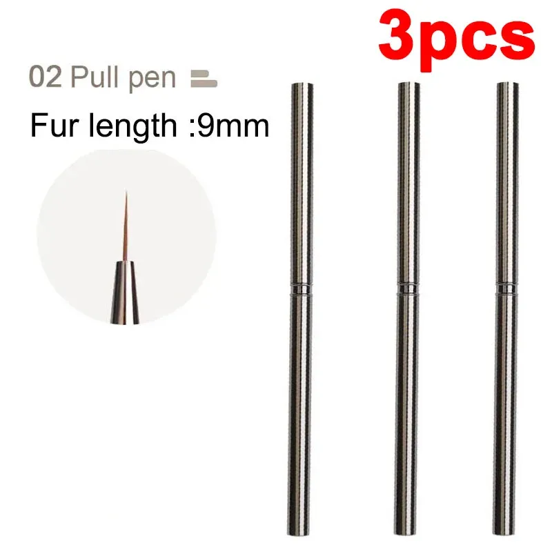 Pinceaux à rayures pour nail art, lignes fines et allongées, peinture 6/9/12/15/18 mm, outil de manucure professionnel, référence ZJS02 21