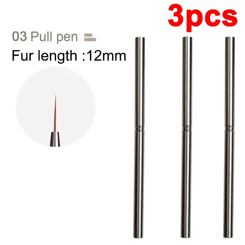 Pinceaux à rayures pour nail art, lignes fines et allongées, peinture 6/9/12/15/18 mm, outil de manucure professionnel, référence ZJS02 20