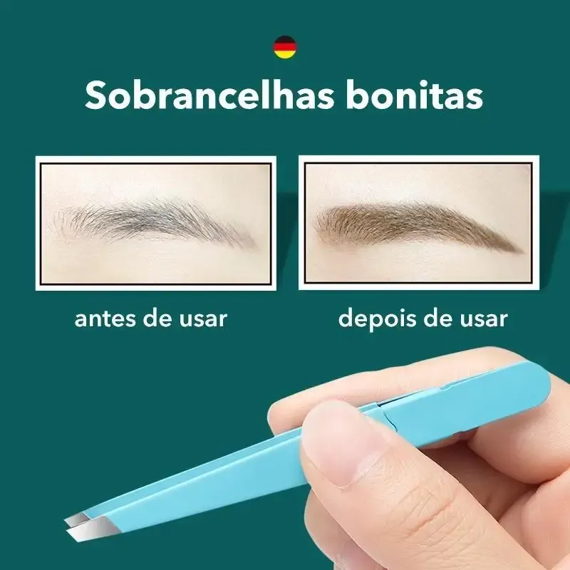 Pince à sourcils colorée en acier inoxydable, à pointe inclinée pour poils fins 2