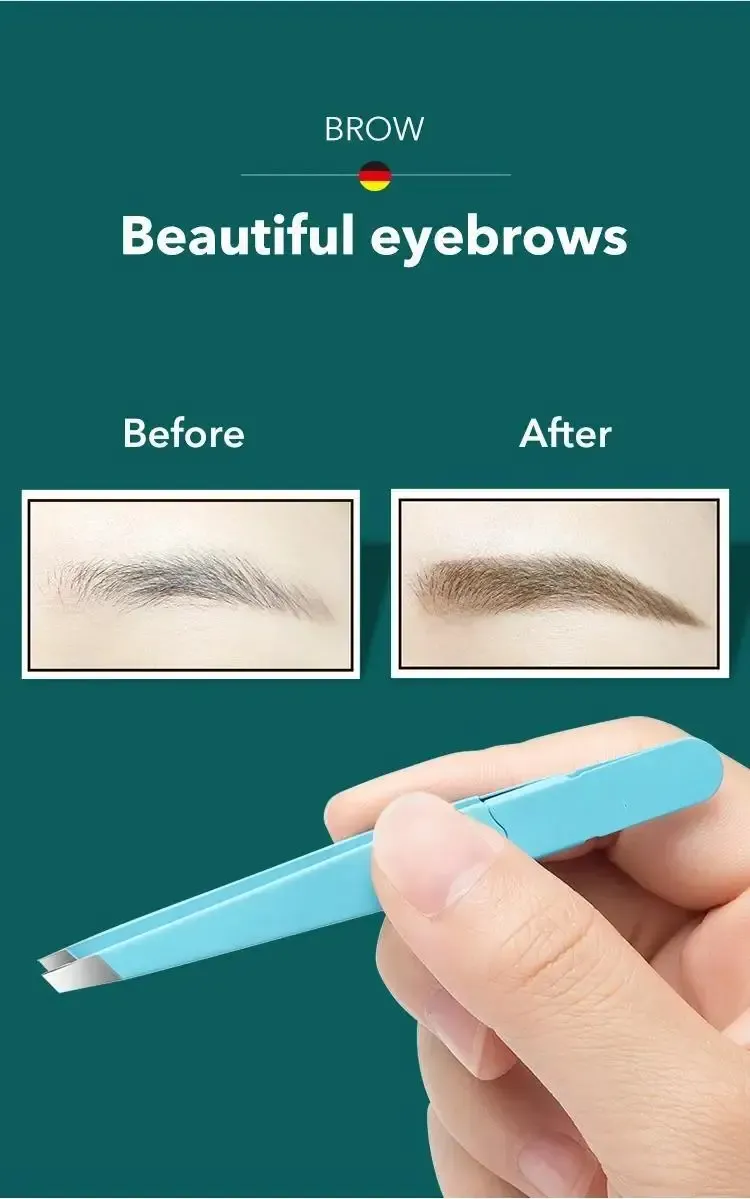 Pince à sourcils en acier inoxydable en situation