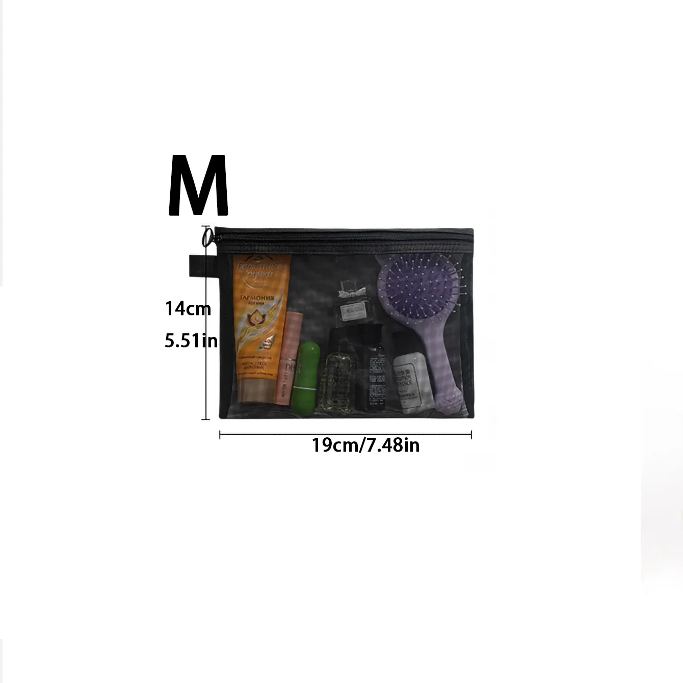 Sacs à cosmétiques transparents en maille pour femme, trousse de maquillage noire, étui de toilette de voyage portable et pochette de rangement pour rouge à lèvres, lot de 1, 5 ou 10 pièces 8