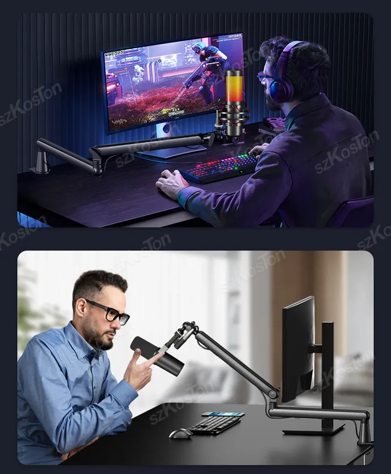 Bras de micro à profil bas en situation