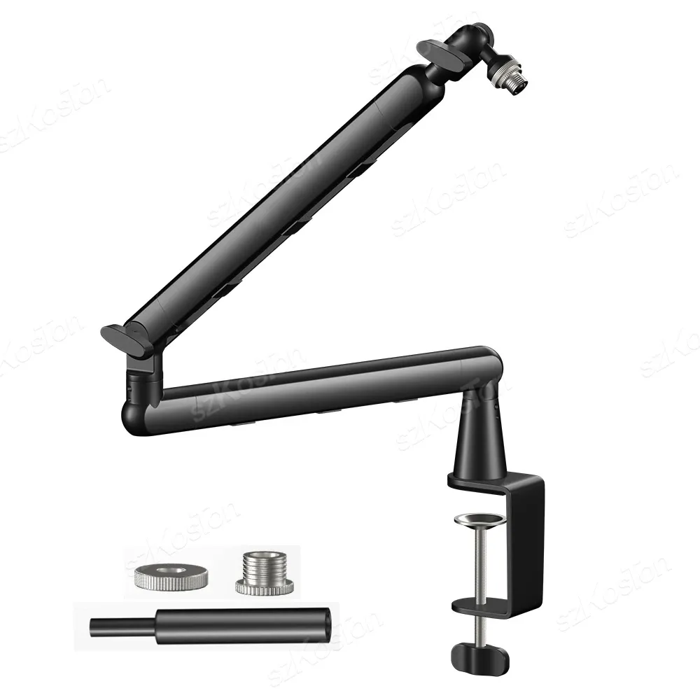 Bras de micro à profil bas pour studio professionnel, avec gestion des câbles et élévateur étendu, support de microphone réglable pour SM7B, MV7, AM8, K688 8