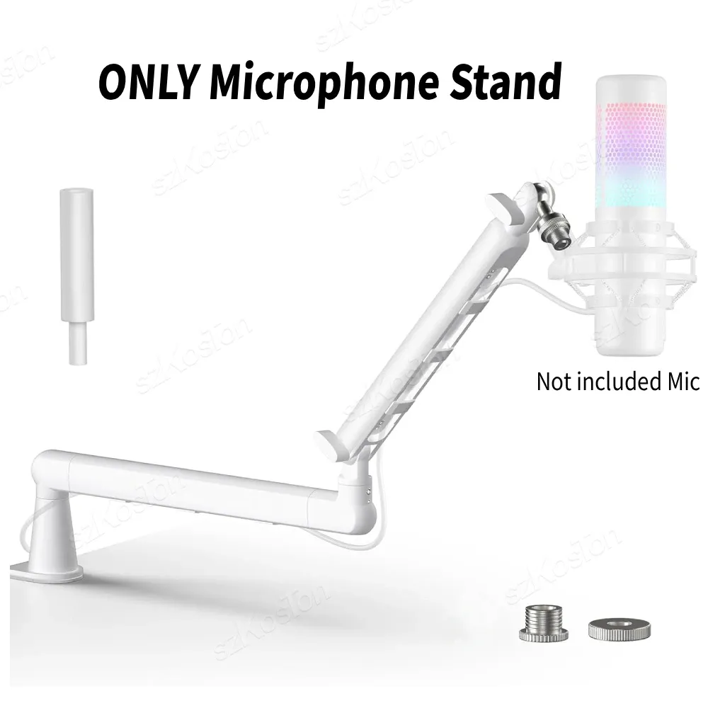 Bras de micro à profil bas pour studio professionnel, avec gestion des câbles et élévateur étendu, support de microphone réglable pour SM7B, MV7, AM8, K688 7