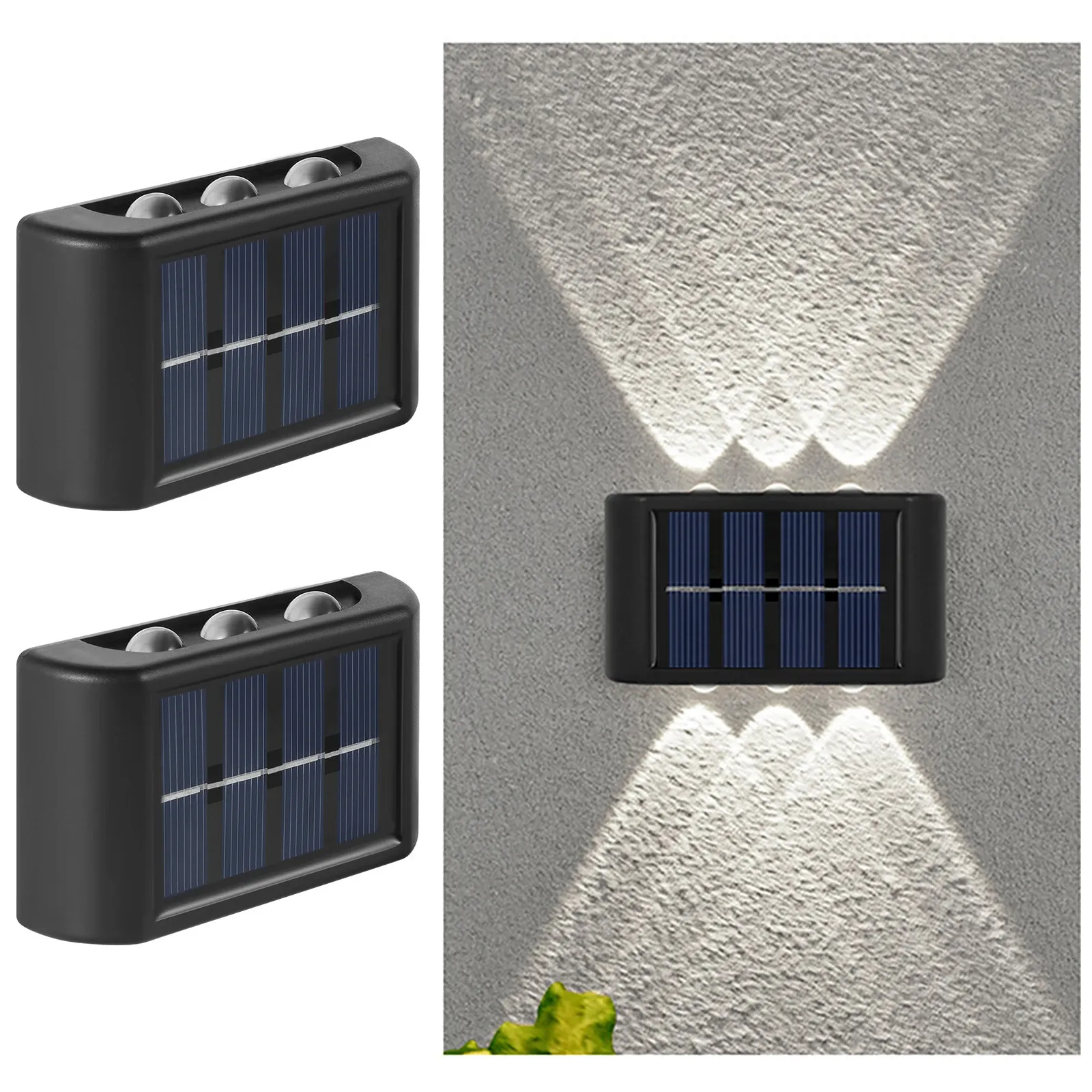 Applique murale solaire LED d'extérieur, étanche, allumage automatique du crépuscule à l'aube 12