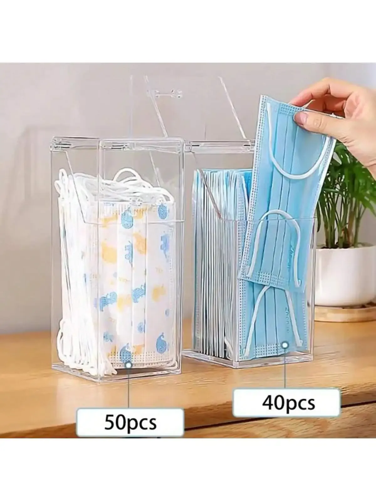 Organisateur de maquillage transparent vue de dessus