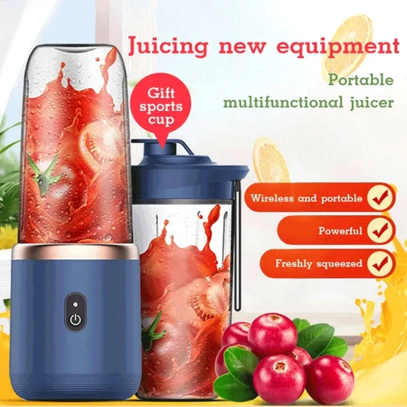 Mixeur portable de fruits, mini bouteille électrique personnelle d'été, USB, 6 lames, presse-agrumes, machine de cuisine - Image 1