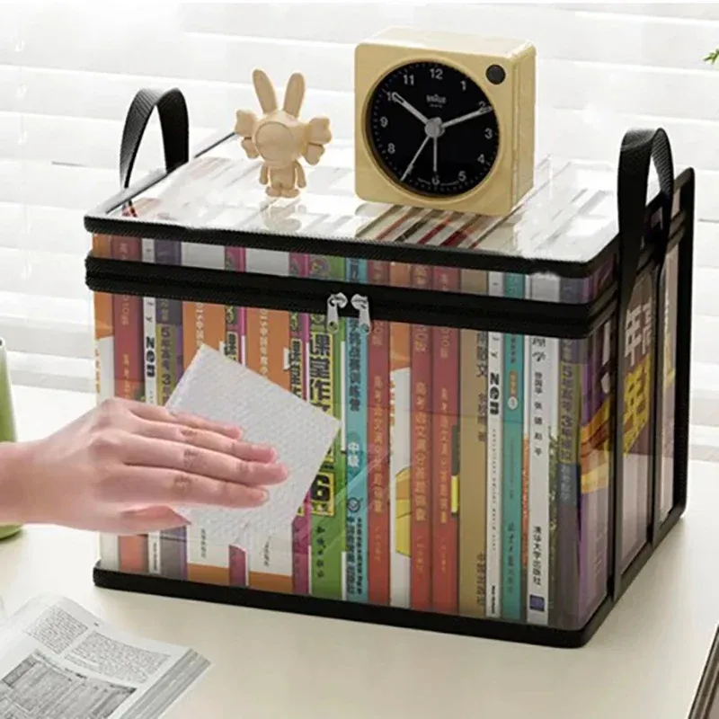 Boîte de rangement transparente en PVC avec couvercle rabattable et fenêtre de visualisation, organisateur multi-usages pour jouets, loisirs créatifs et fournitures - Image 1