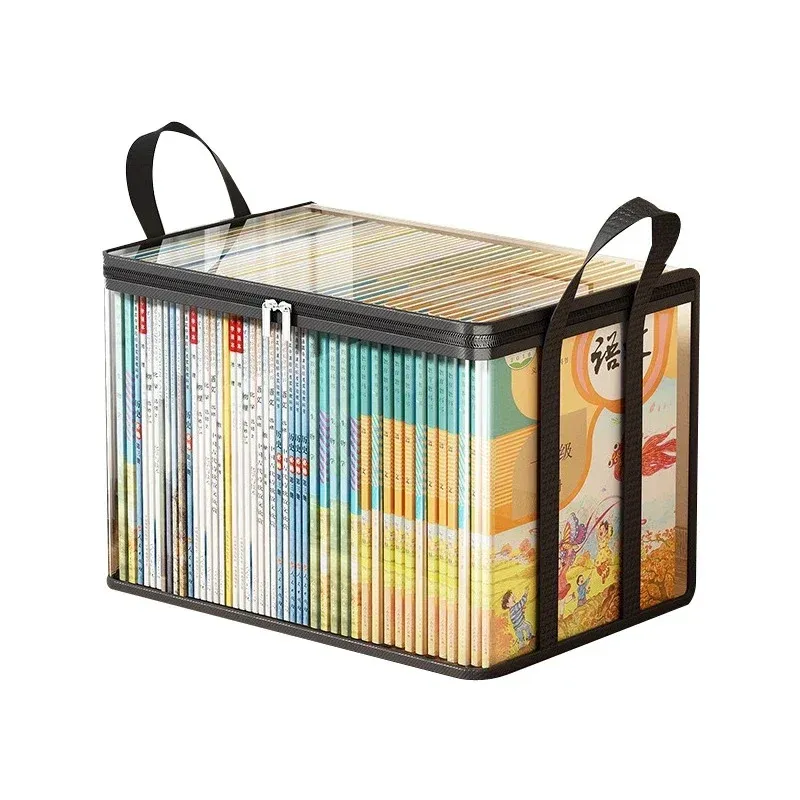 Boîte de rangement transparente en PVC avec couvercle rabattable et fenêtre de visualisation, organisateur multi-usages pour jouets, loisirs créatifs et fournitures 5