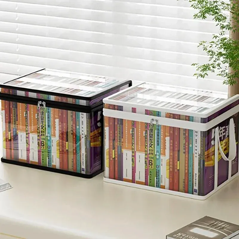 Boîte de rangement transparente en PVC avec couvercle rabattable et fenêtre de visualisation, organisateur multi-usages pour jouets, loisirs créatifs et fournitures 6
