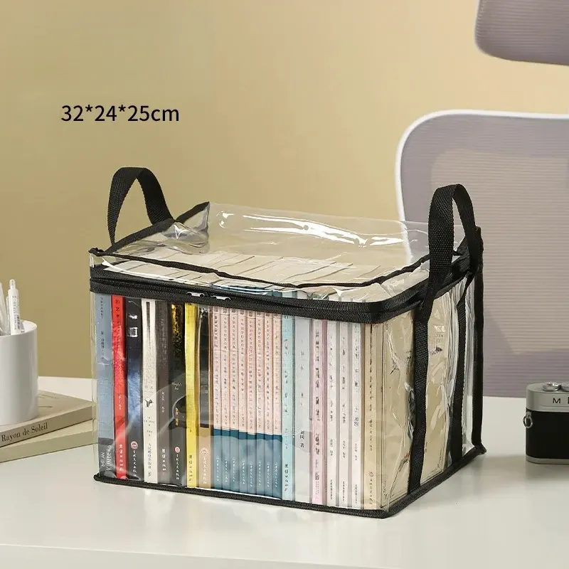 Boîte de rangement transparente en PVC avec couvercle rabattable et fenêtre de visualisation, organisateur multi-usages pour jouets, loisirs créatifs et fournitures 7