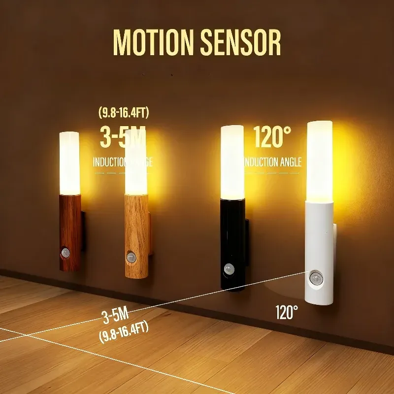 Lampe murale LED rechargeable à détecteur de mouvement, magnétique et portable, à température de couleur réglable