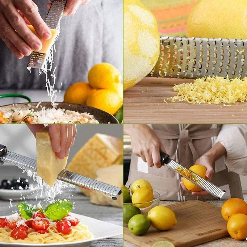 Râpe à fromage en acier inoxydable, trancheuse, zesteur à citron, hachoir à chocolat, éplucheur de fruits, éminceur de légumes, gadgets de cuisine 3