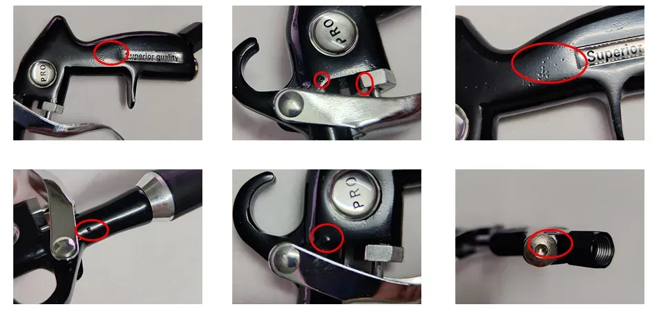 Exemples de finitions du pistolet de nettoyage