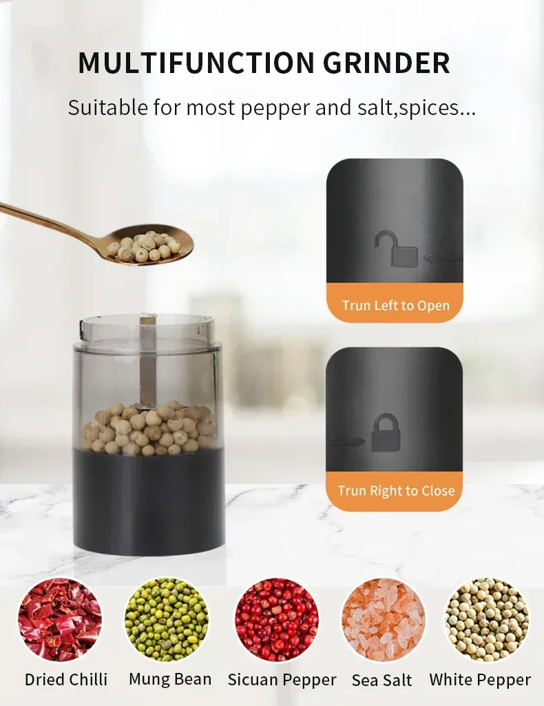 Moulin électrique rechargeable, finitions soignées