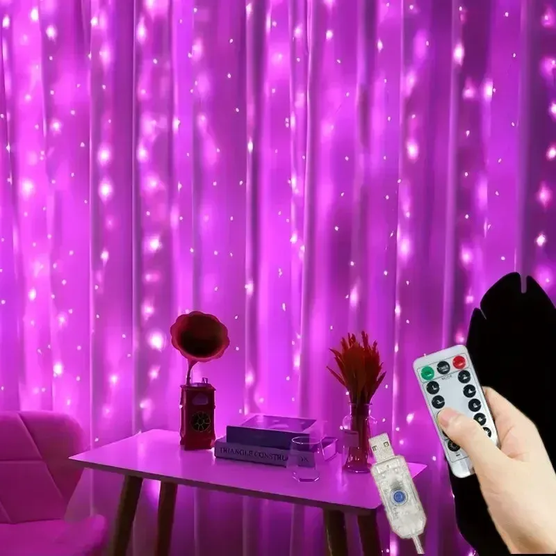 Rideau lumineux LED, effet lumineux féerique