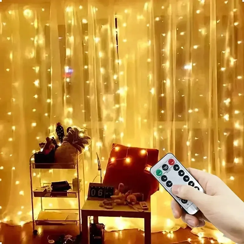 Rideau lumineux LED, ambiance chaleureuse