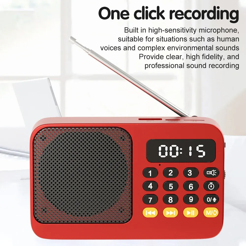 Radio FM portable Bluetooth 5.0, mini enceinte rechargeable d'urgence au design vintage, lecteur MP3, prise en charge carte TF et lecteur USB 3