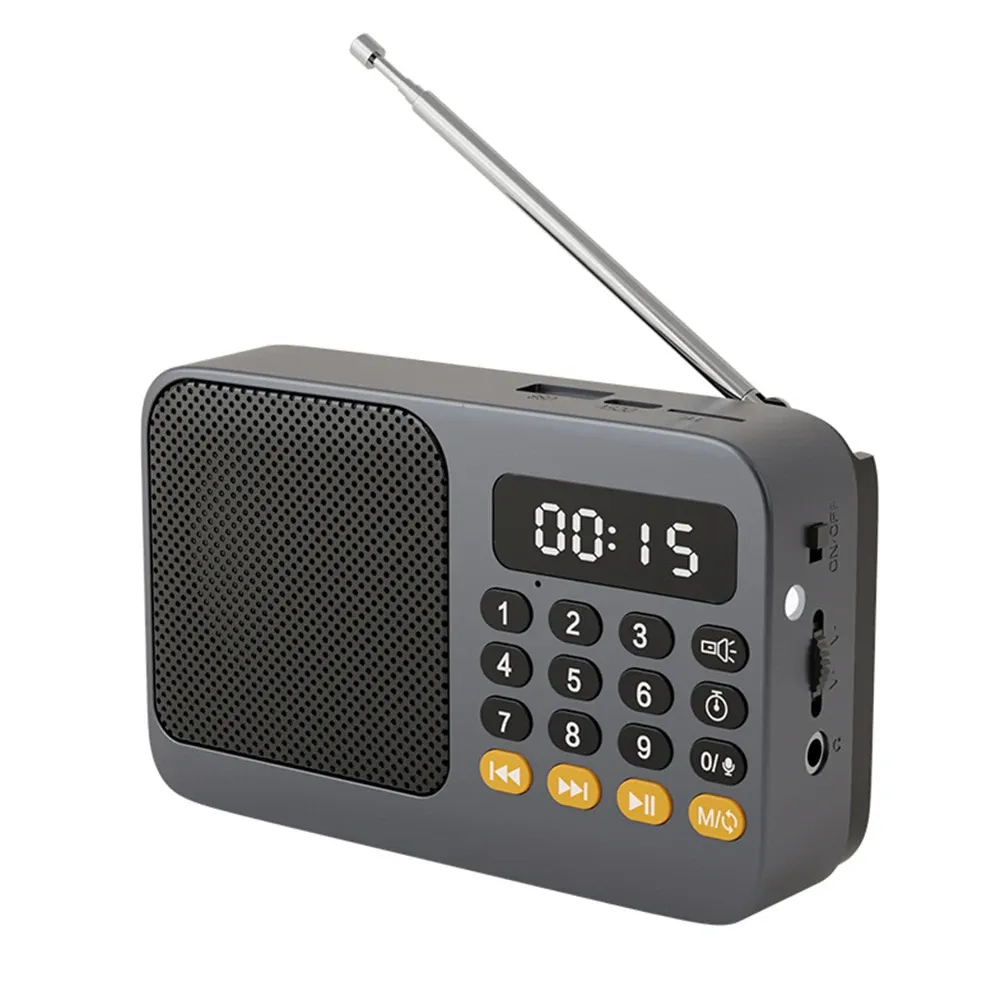 Radio FM portable Bluetooth 5.0, mini enceinte rechargeable d'urgence au design vintage, lecteur MP3, prise en charge carte TF et lecteur USB 9