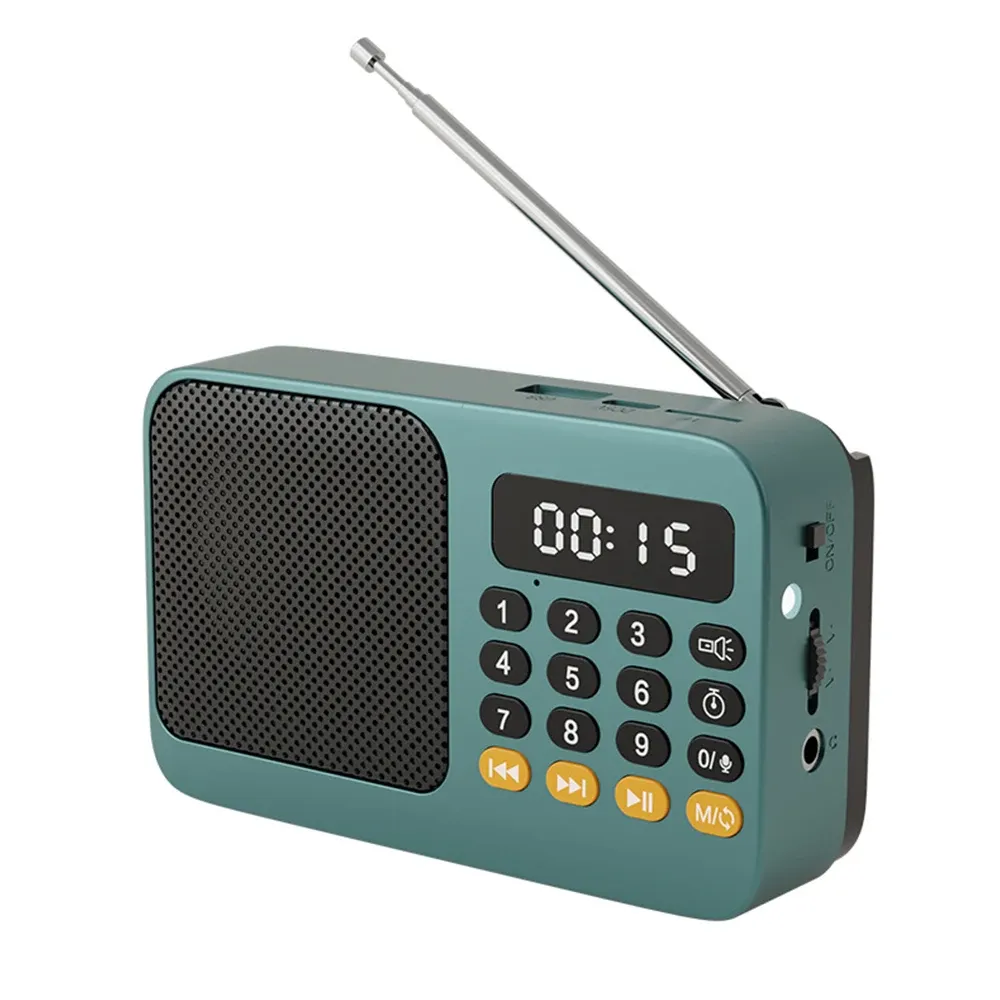 Radio FM portable Bluetooth 5.0, mini enceinte rechargeable d'urgence au design vintage, lecteur MP3, prise en charge carte TF et lecteur USB 7