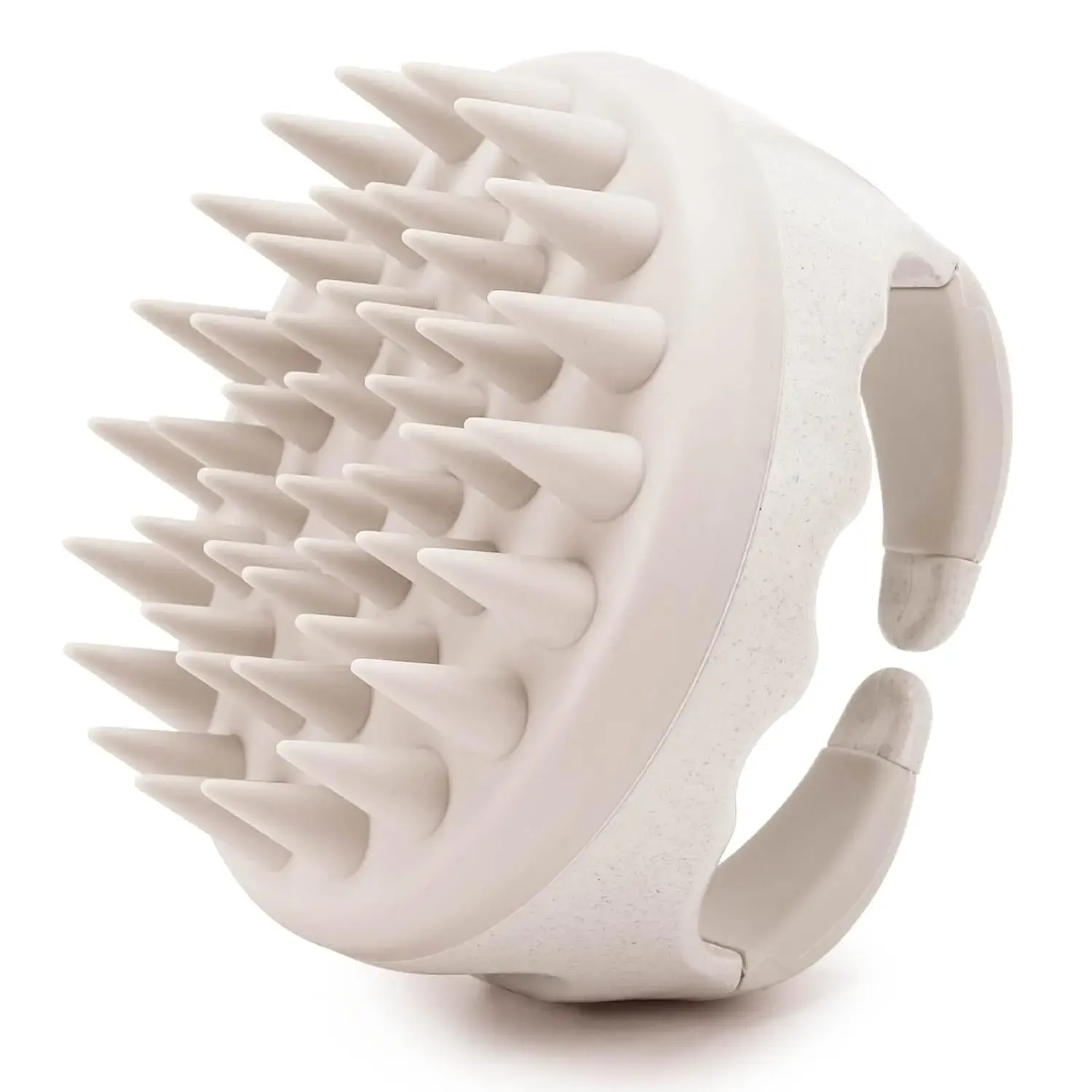 Brosse de massage pour cuir chevelu en silicone, lavage des cheveux et élimination des pellicules - Beige 2