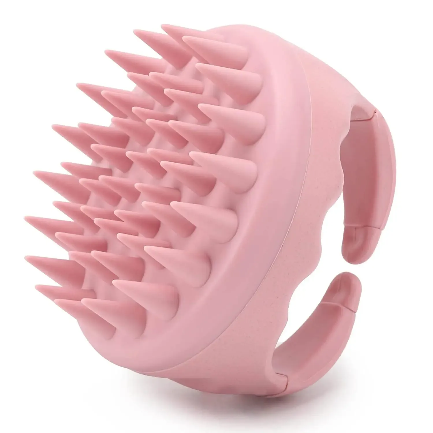 Brosse de massage pour cuir chevelu en silicone, lavage des cheveux et élimination des pellicules - Beige 10